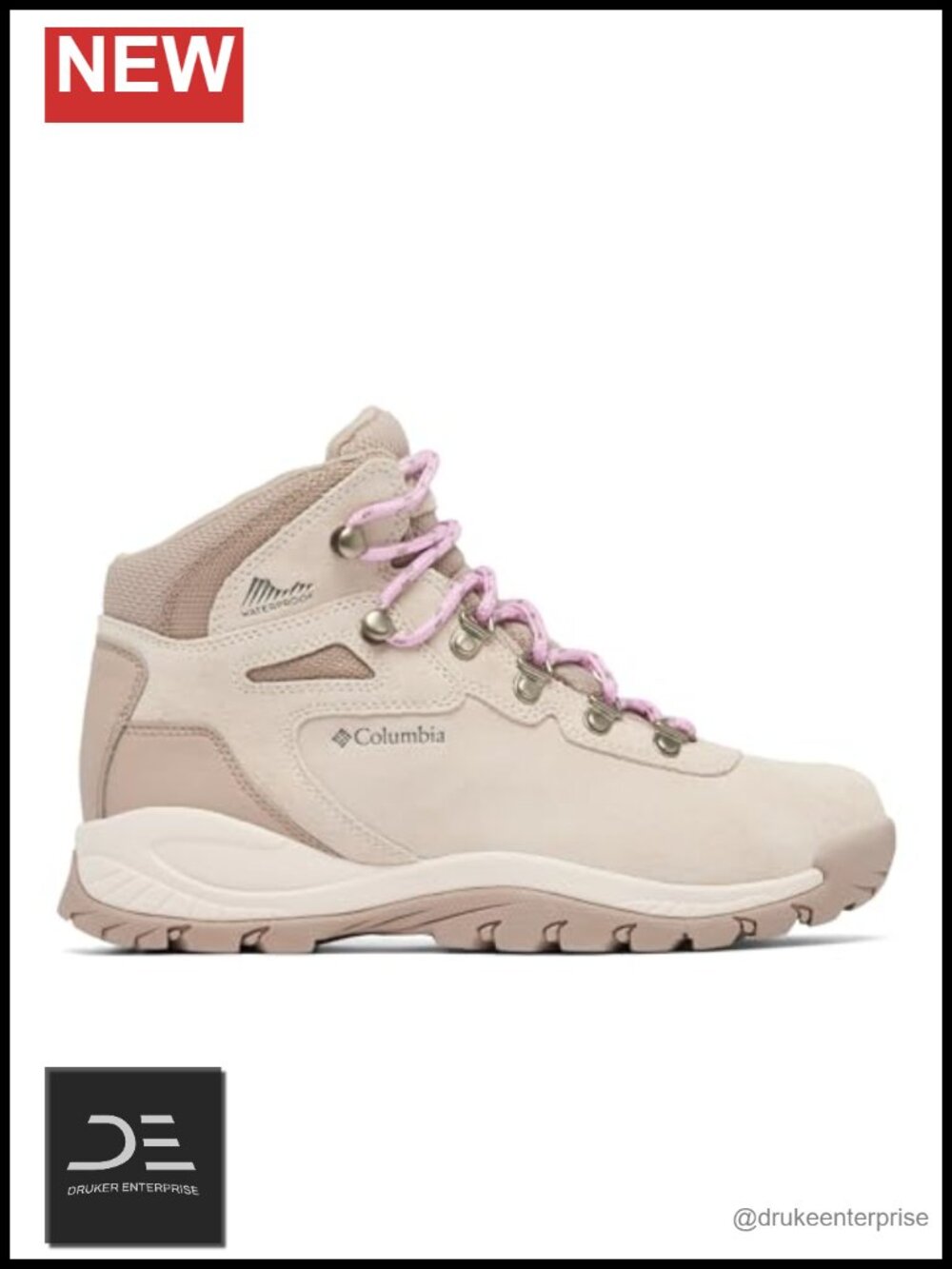 Waterproof Mid-Cut Leather and Suede Hiking Boots with Omni-GRIP Traction